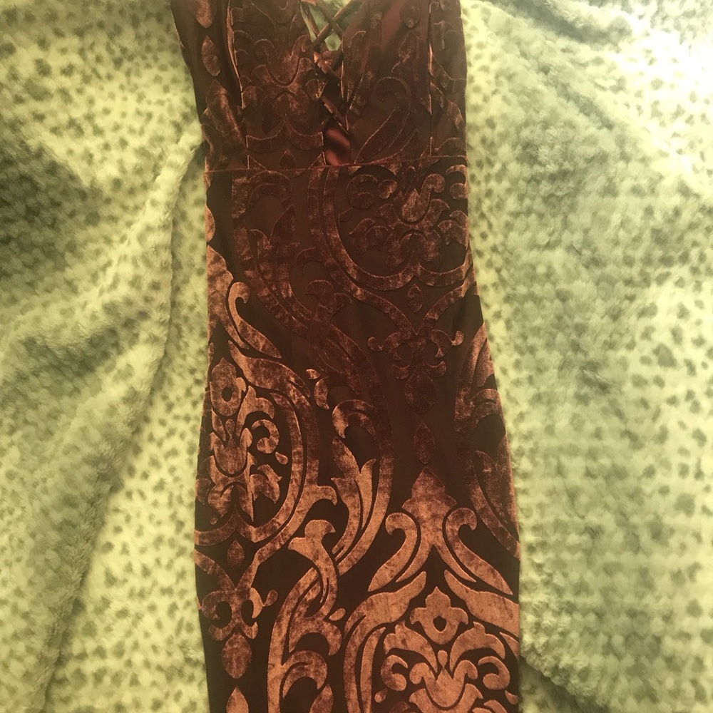 Burgundy velvet bodycon dress